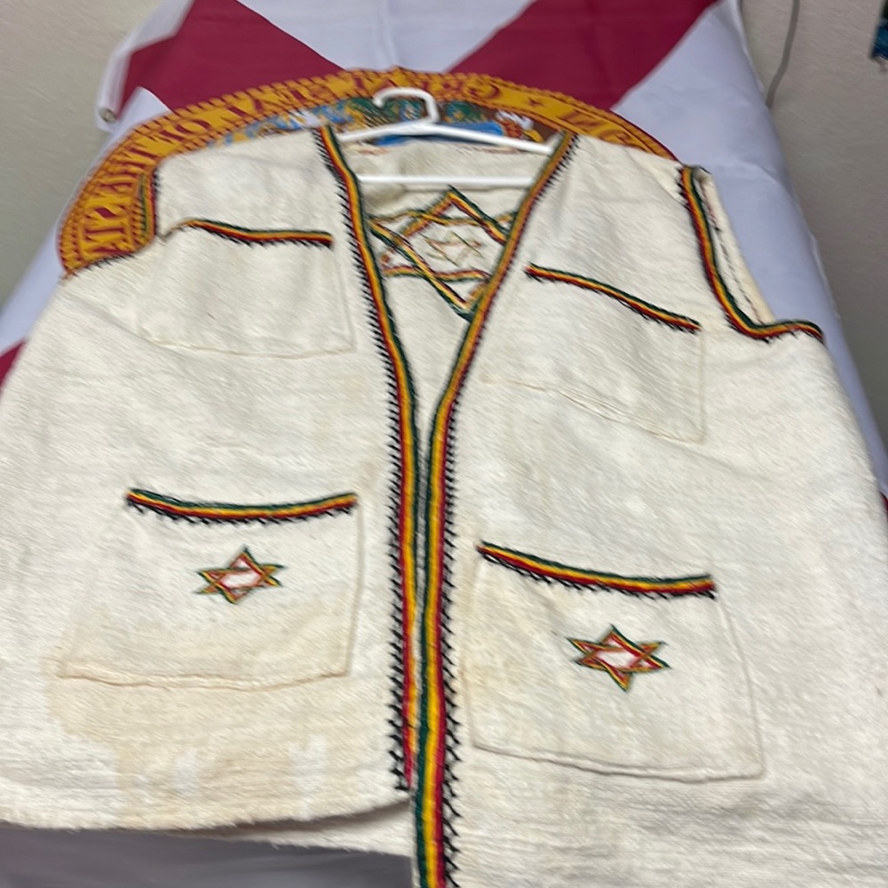 Yeah MON ! True RASTA VEST FROM BARBADOS handmade
